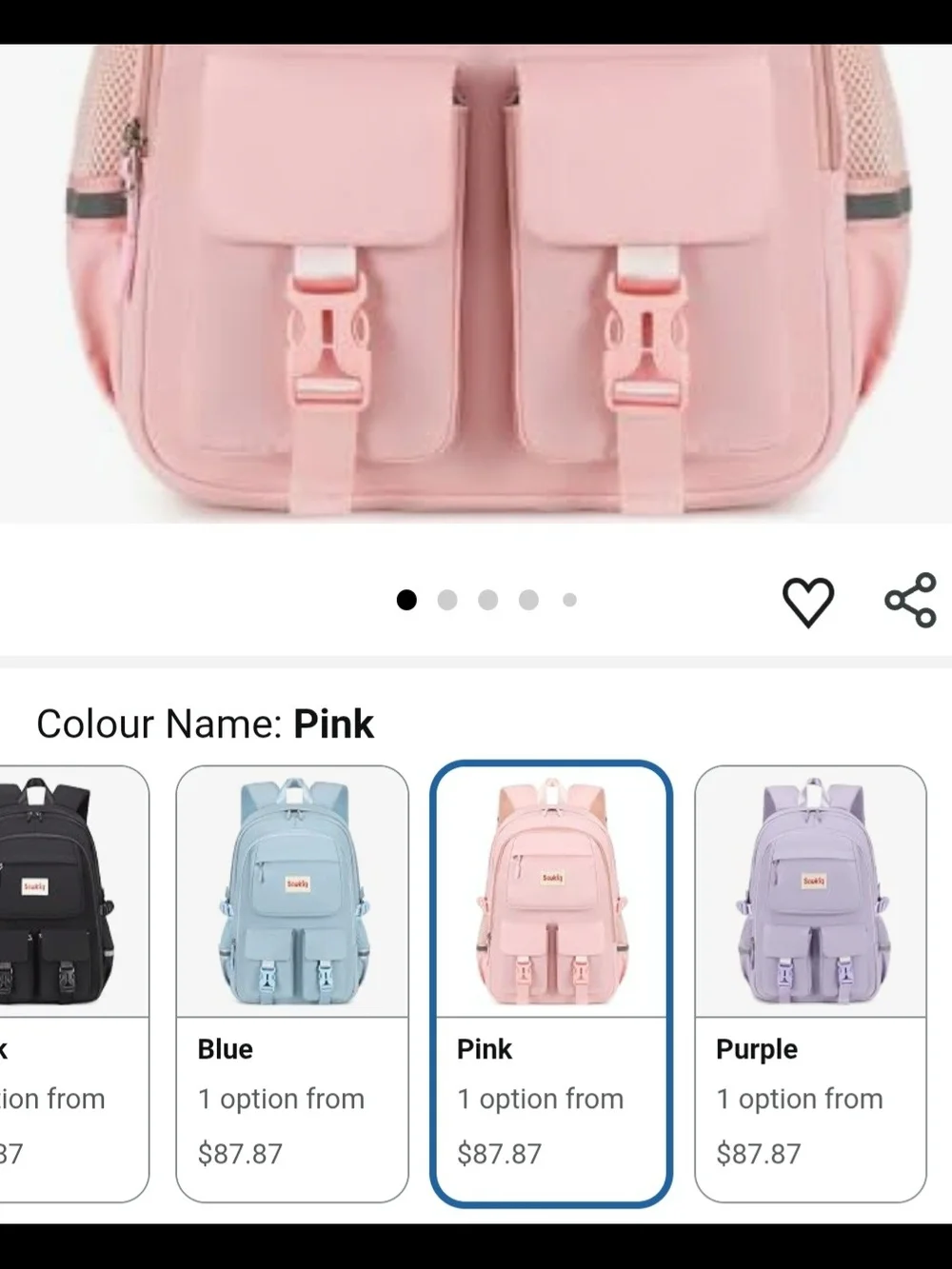 Kids Pink Backpack - Lightweight School Bag